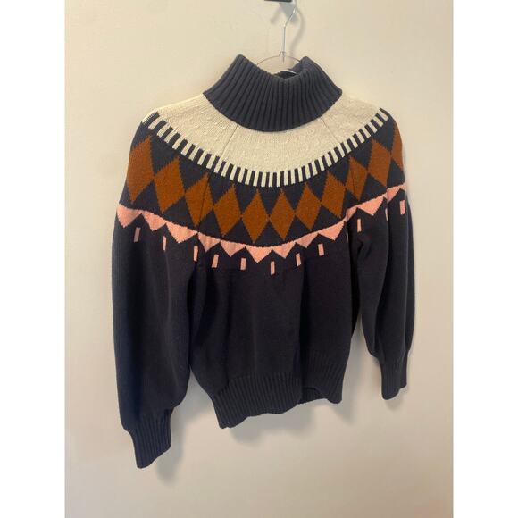 Free Assembly Womens Fair Isle Sweater Turtleneck-Size L - Picture 7 of 8